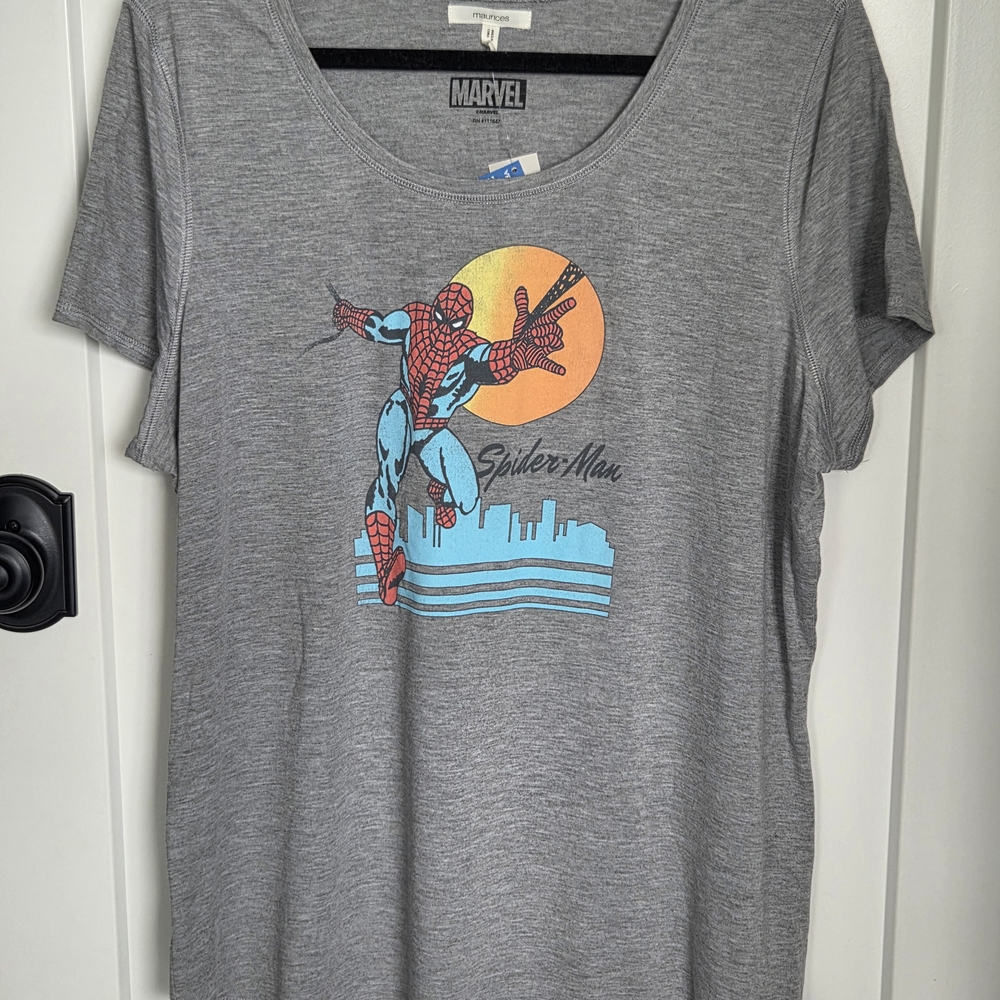Maurices Gray Spider-Man Graphic Tee